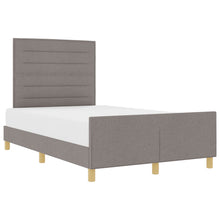 Taupe Stoffen Bedframe 140X190 Cm Crème