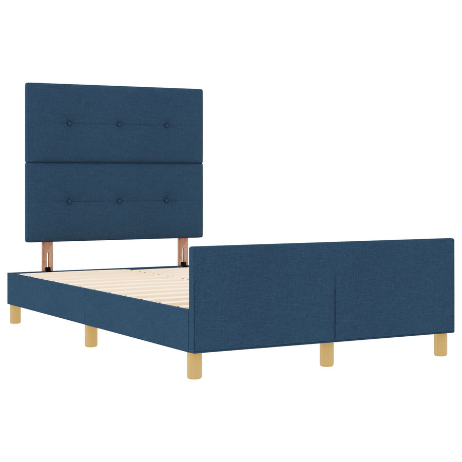Bed Frame Blauw 120X200 Cm Stof Crème