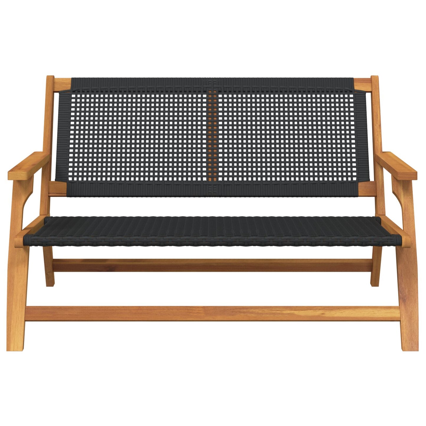 Tuin 122X76X73,5 Cm Massief Acaciahout Zwart Bank