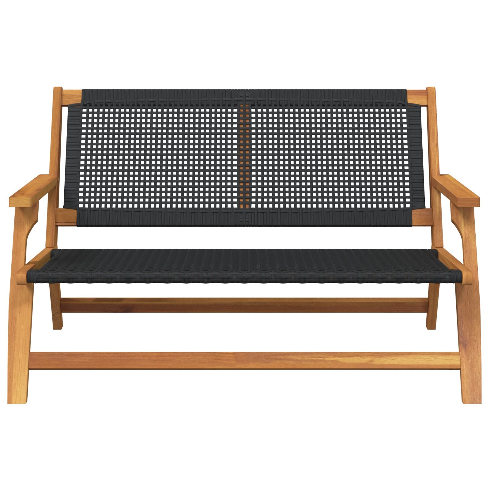 Tuin 122X76X73,5 Cm Massief Acaciahout Zwart Bank