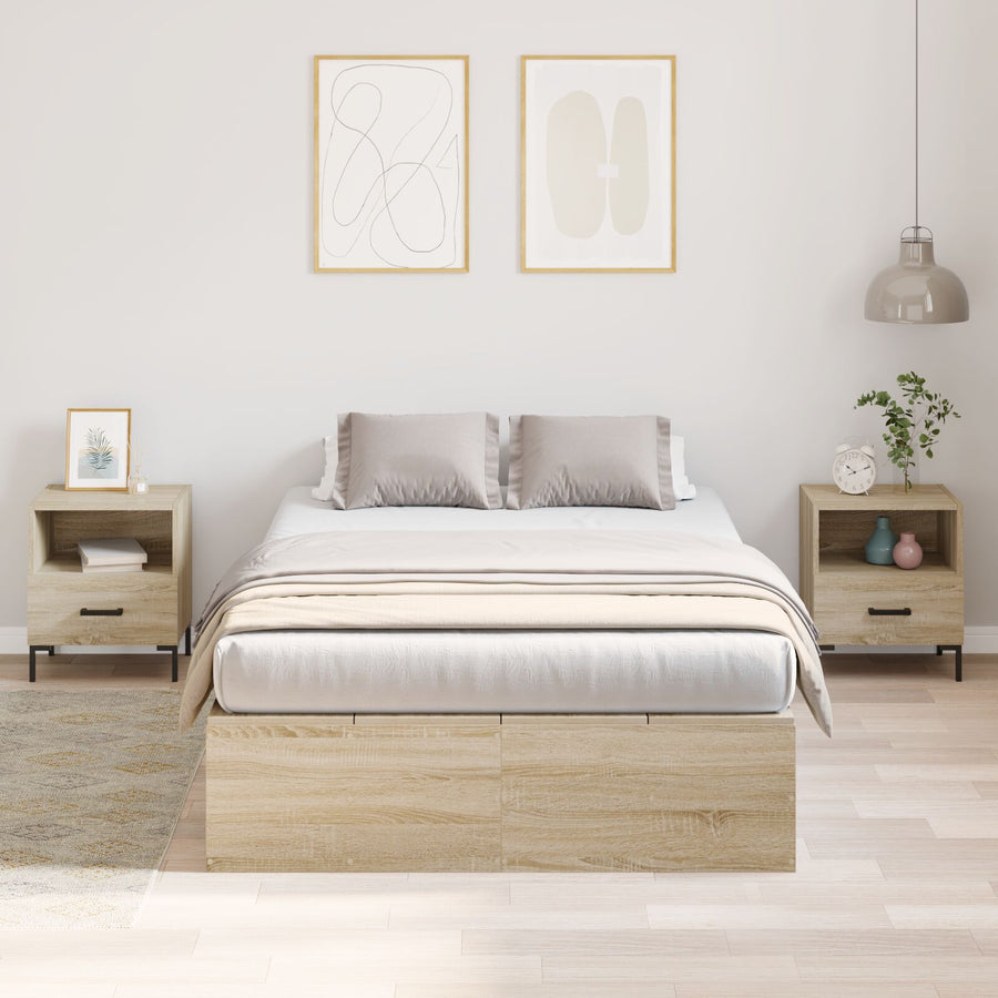 Opbergbedframe Sonoma Eik Sonoma Eiken 120 x 190 cm