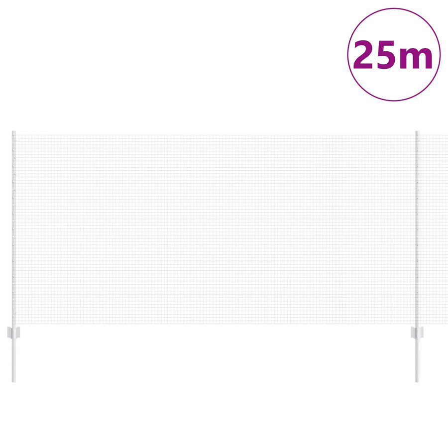 Gelaste Draadomheining Met 22 U-Palen Zilver 1.2X25 M Staal