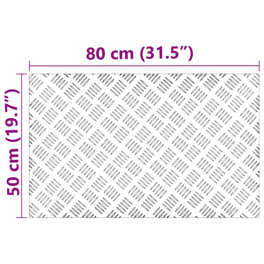 Aluminium Antislip Checkerplaten 4 Stuks 80X50 Cm 80 x 50 x 0.2 cm Rechthoekig