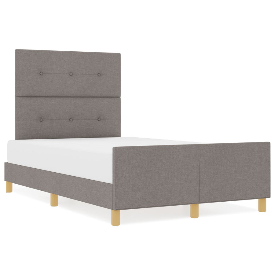 Bed Frame Taupe 120X200 Cm Stoffen Crème