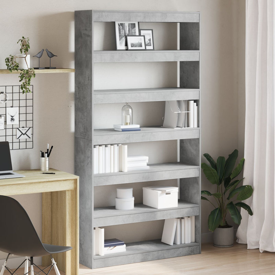 Boekenplank Grijs Bewerkt Hout 100 X 30 X 198 Cm Boekenplank