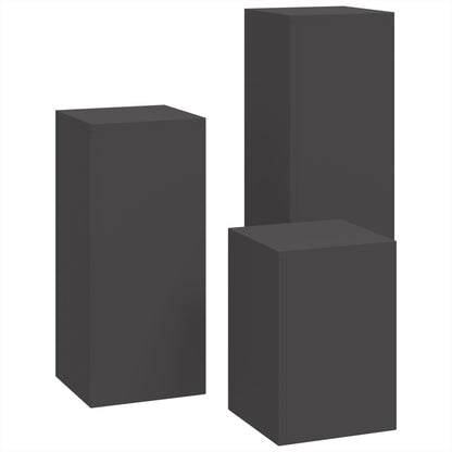 Buiten Plantenstands Set Van 3 Staal Zwart 3x (35/55/75 cm)
