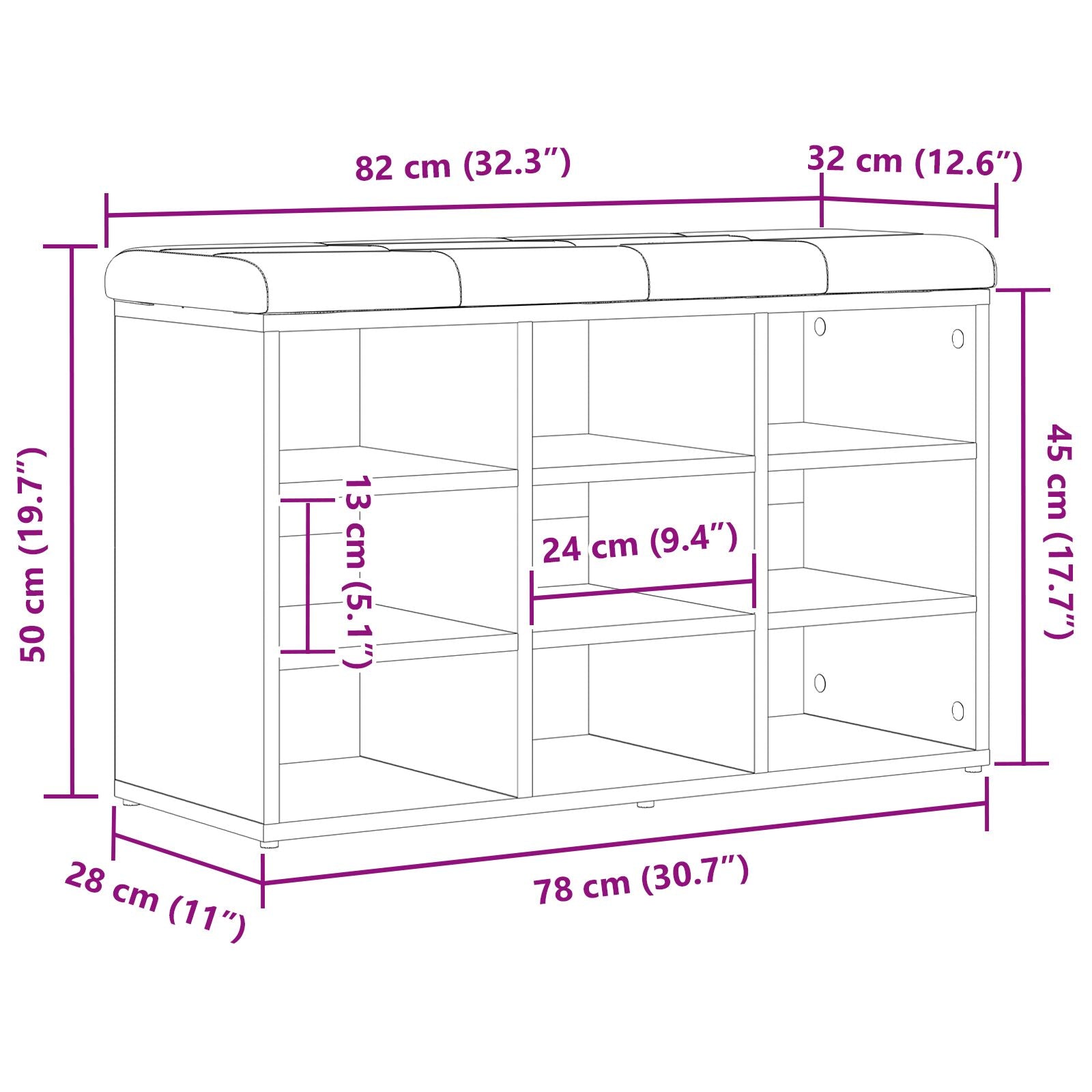 Opslagbank Engineered Wood 80 x 30 x 48 cm Zwart eiken