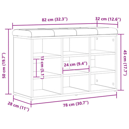 Opslagbank Engineered Wood 80 x 30 x 48 cm Zwart eiken