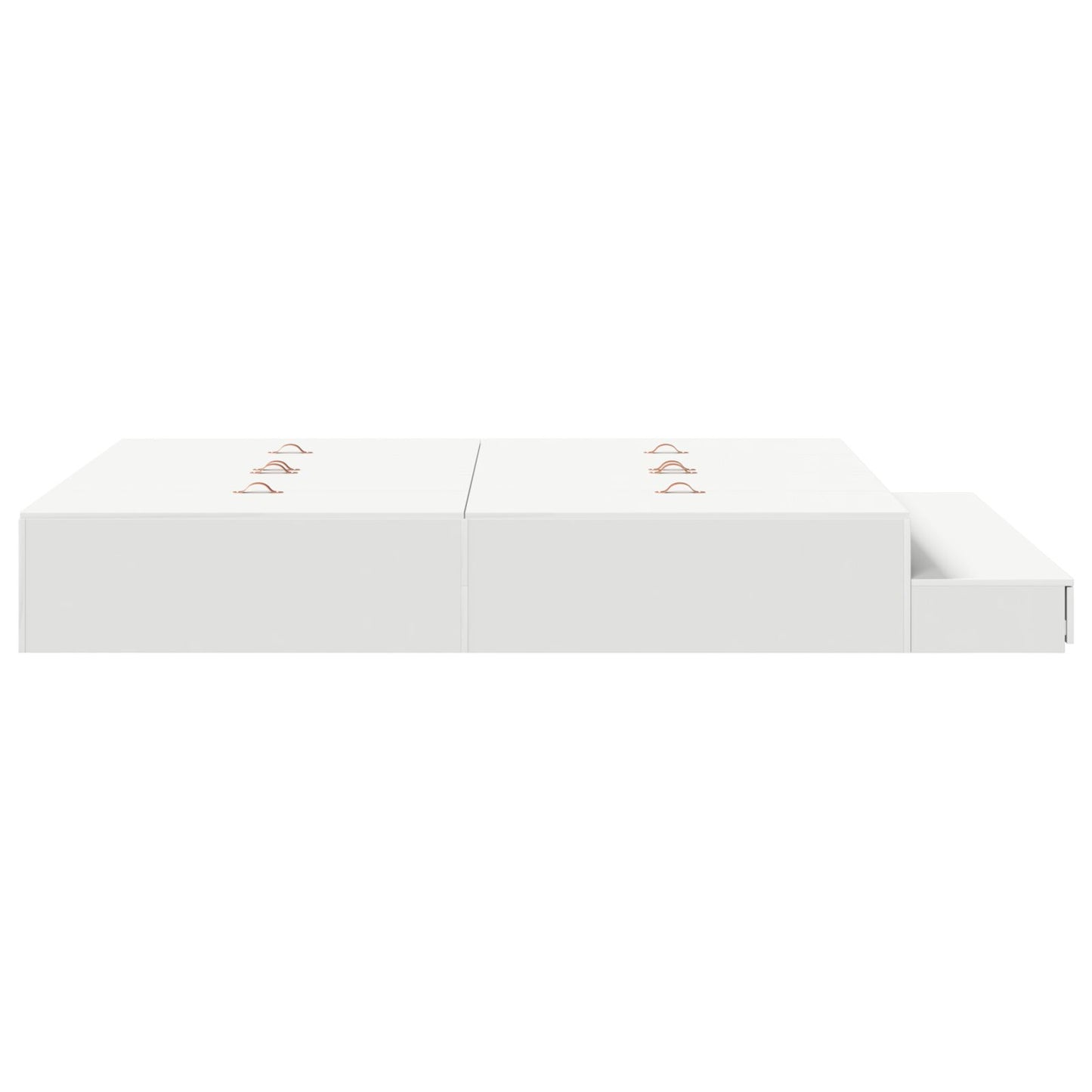 Opbergbedframe Wit Bewerkt Hout 135,5 X 190 X 31,5 Cm Artisanaal Eiken