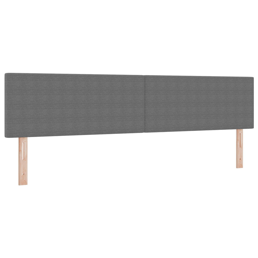 Hoofdbord Eenvoudig Ontwerp Corduroy Stof Lichtgrijs 200 cm Laag hoofdbord