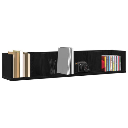 Cd Wandplank 100X18X18 Cm Geengineerd Hout Zwart eiken
