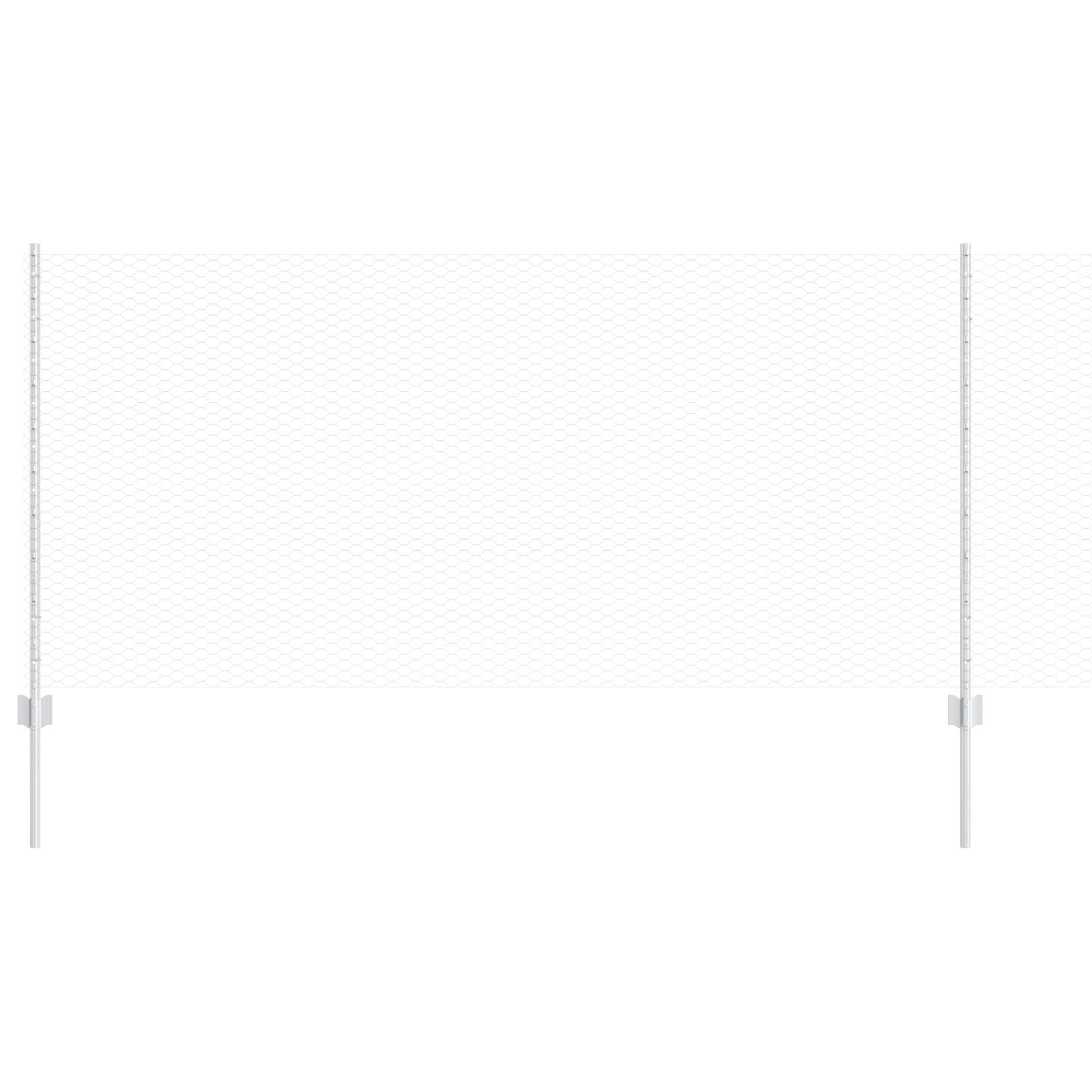 Hekpalen 22 Stuks U-Kanaal 100 Cm Gegalvaniseerd Staal,  Hexagon Hek 1X100 M Gegalvaniseerd Staal