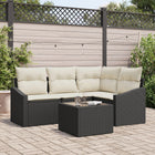 Loungeset polyrattan 5-delig zwart