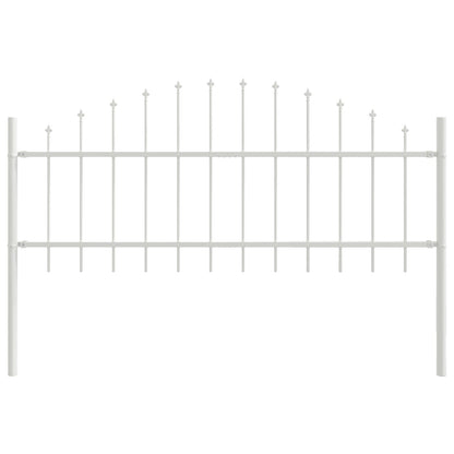 Tuinhekje Met Hoepeltop 3,4X0,75 M Staal Wit 3.4 m 50-75 cm