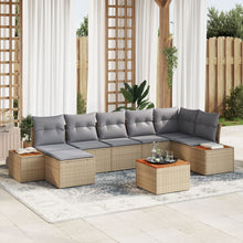 8-Delige Tuinbank Set Met Kussens Beige Poly Rattan Acacia