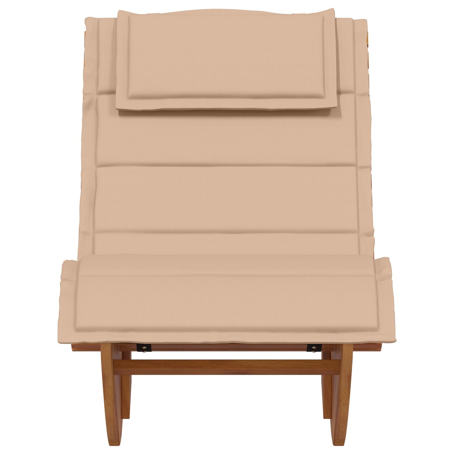Zonligstoel Set Van 2 Beige Hout En Beklede Stof Groot