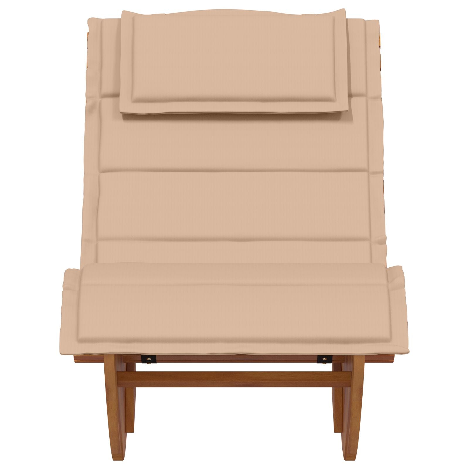 Zonligstoel Set Van 2 Beige Hout En Beklede Stof Groot