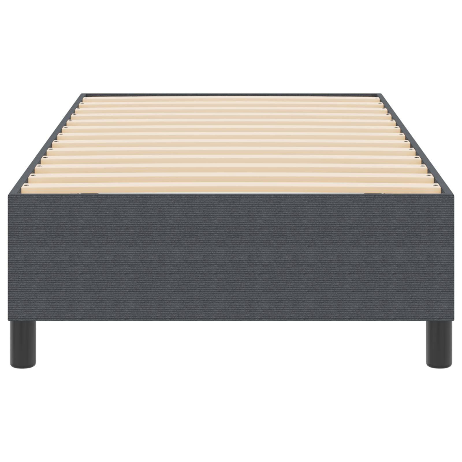 Boxspring Bed Corduroy Stof Donkergrijs 80 x 200 cm