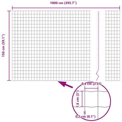 Tuinafscheiding Set Set Van 2 Groen Metaal 10 X 1,5 M Duurzaam