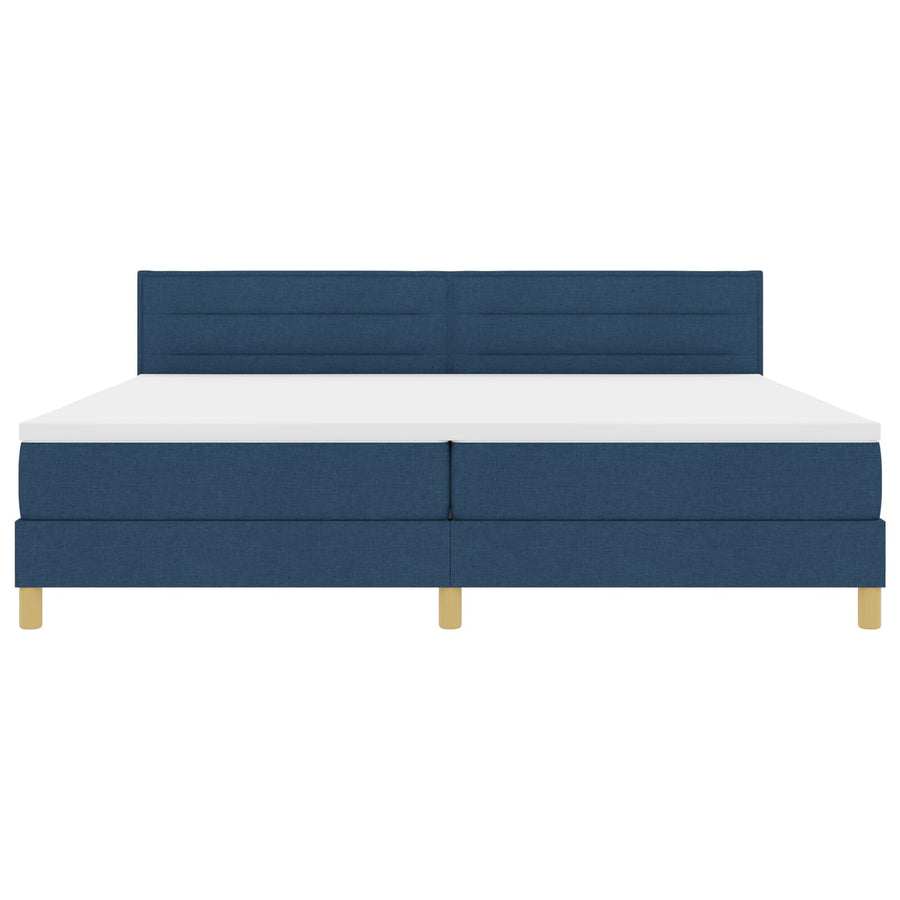 Boxspring Bed Met Matras Stof Blauw 200 x 200 cm Lijn ontwerp