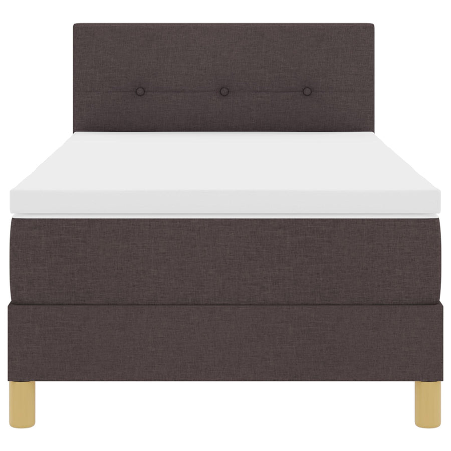 Boxspringbed Met Matras Stof Donkerbruin 100 x 200 cm Knoopgepatenteerd