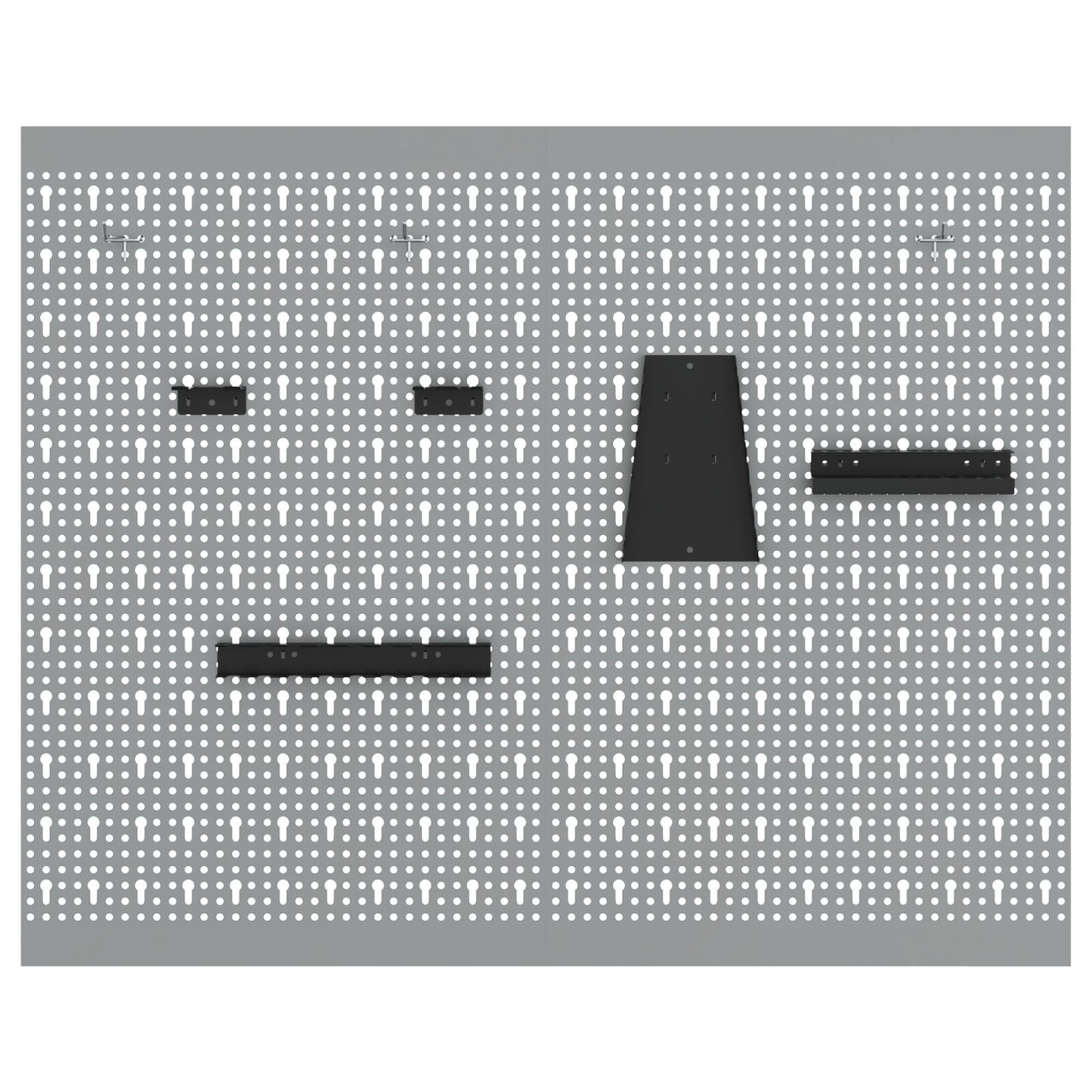 Pegboards 2 Pack Met 8 Accessoires, Grijs, 50X Staal 80 cm