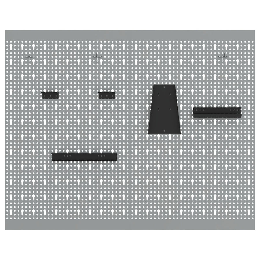 Pegboards 2 Pack Met 8 Accessoires, Grijs, 50X Staal 80 cm