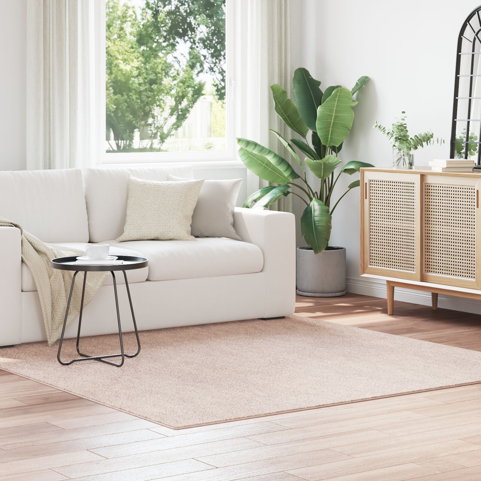 Shaggy Tapijt Met Latex Achterkant Crème 200 x 200 cm