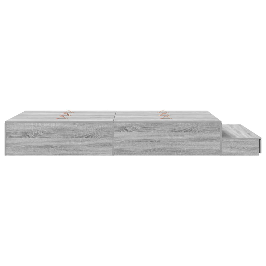 Opbergbedframe Grijs Sonoma 120X200 Cm Artisanaal Eiken