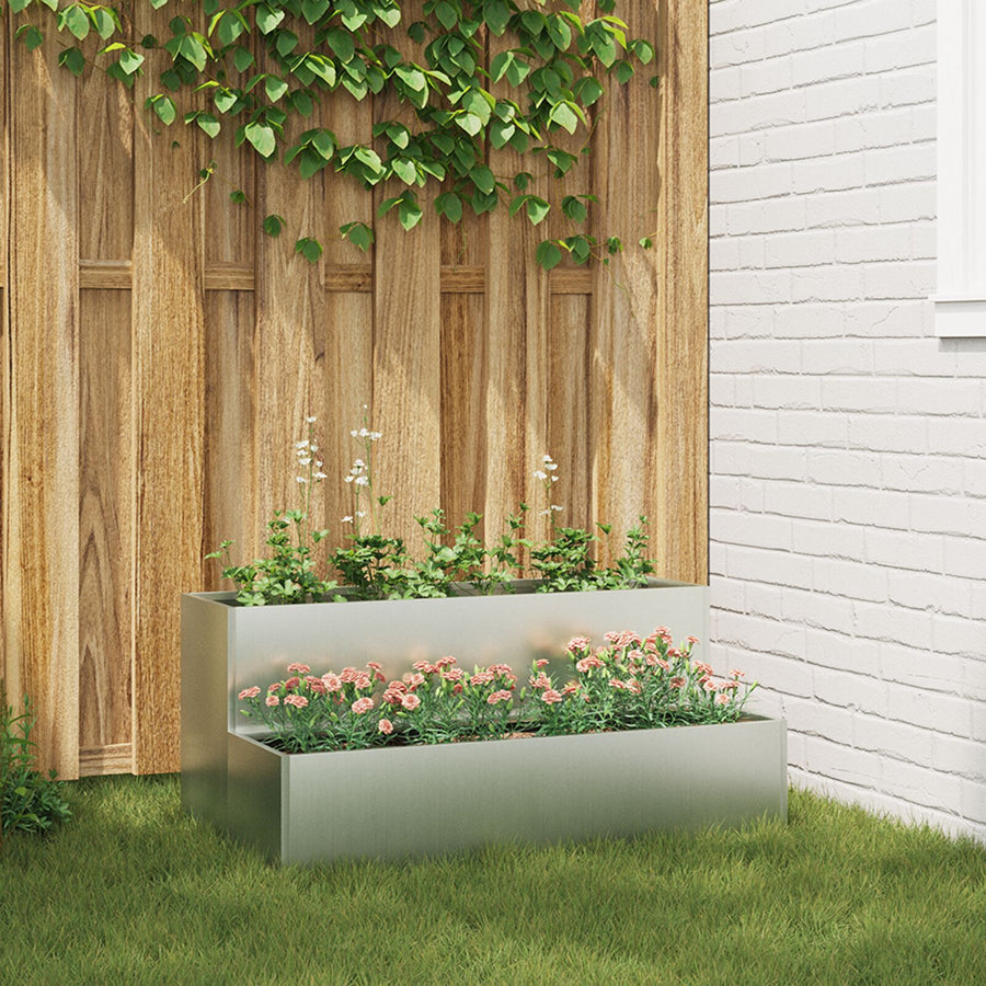 2-Laags Tuinplantenbak, , Gemaakt Van 100 x 60 x 45 cm Verzinkt staal