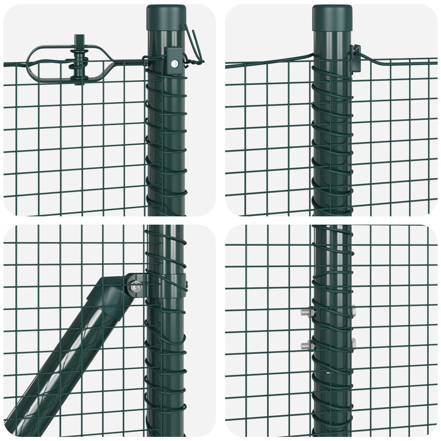 Gelaste Draad Omheining Met 7 Spijkerposts Groen 1.2X10 M Staal Gegalvaniseerd Staal