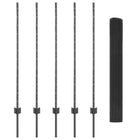 Fence with Pole Gray 1.2 x 10 m Steel and PVC