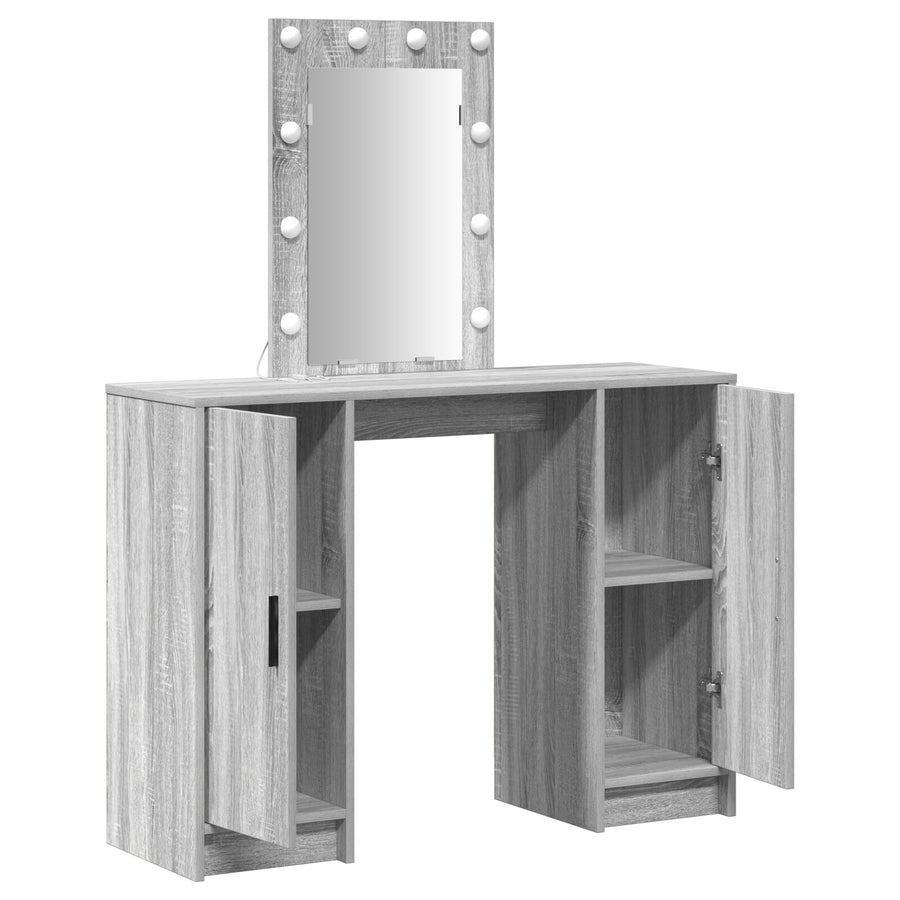 Kaptafel Met Led-Verlichting 102X33X135 Cm Grijs sonoma