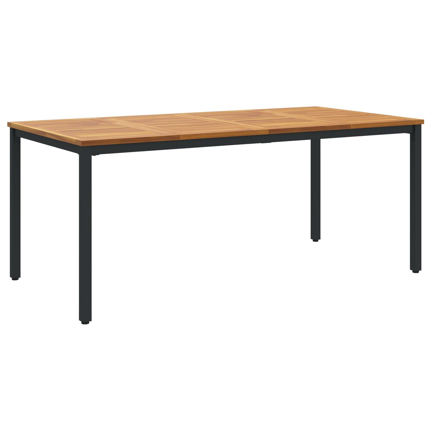 Tuin Tafel Van Massief Acaciahout En Metaal 180 x 90 x 75 cm Natuurlijk en zwart