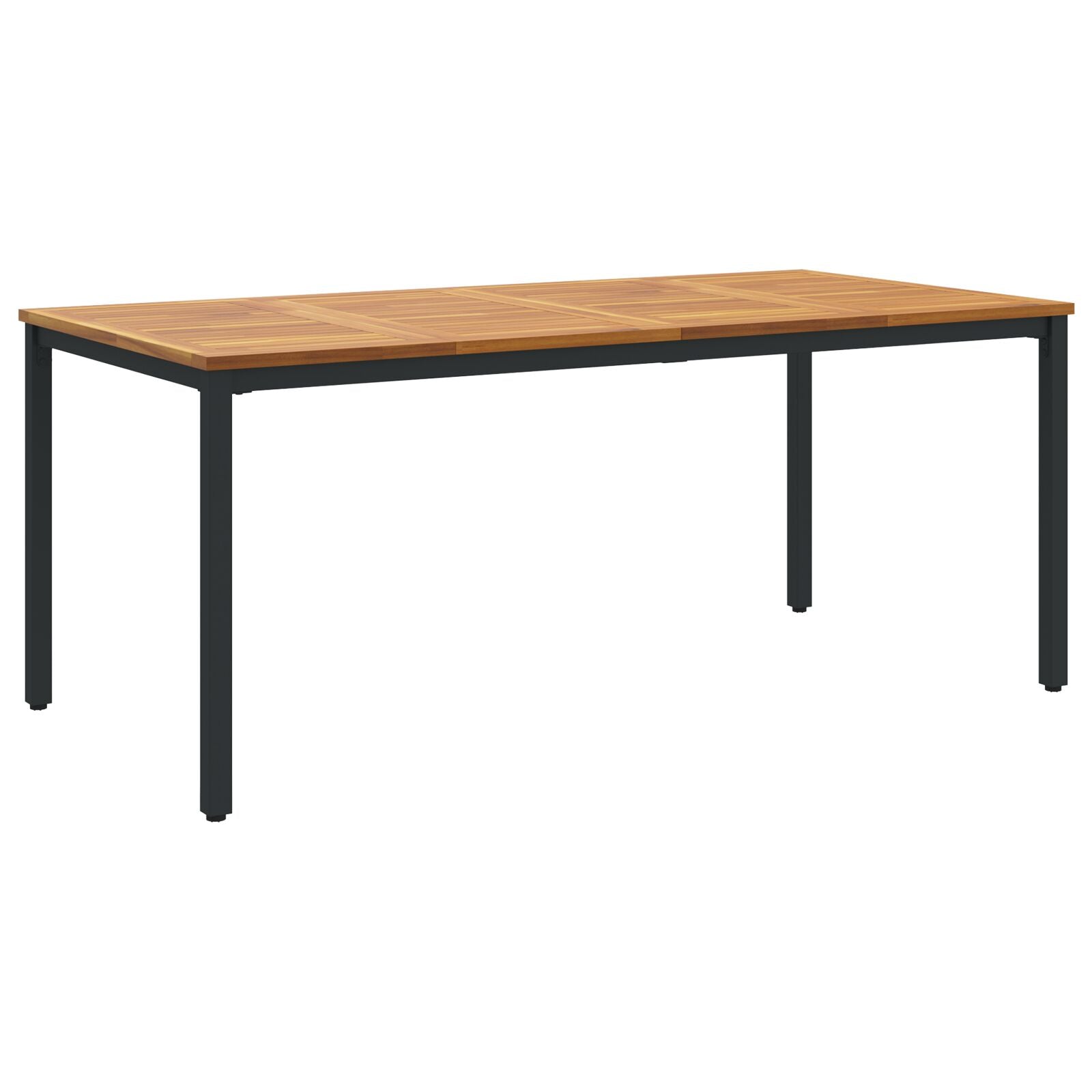 Tuin Tafel Van Massief Acaciahout En Metaal 180 x 90 x 75 cm Natuurlijk en zwart