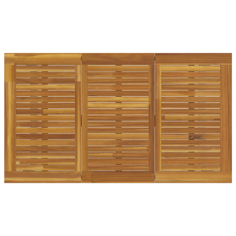 Buiten Eettafel Staal & Massief Acaciahout 140 x 80 x 75 cm Cool overhangend ontwerp