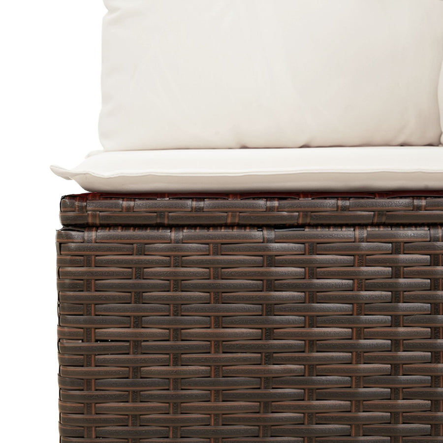 11-Delige Tuinbankset Met Kussens Bruin Poly Riet