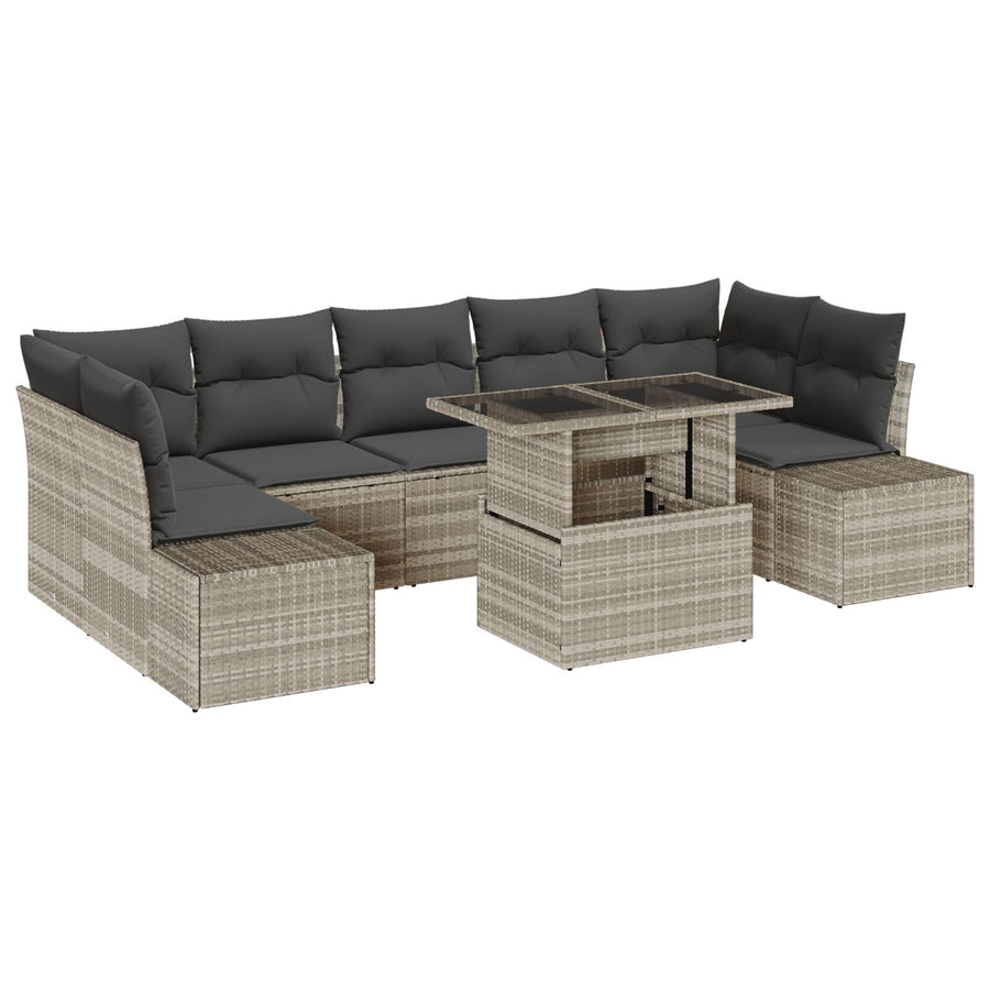 Tuin Sofa Set Set Van 8 Grijs En Natuur