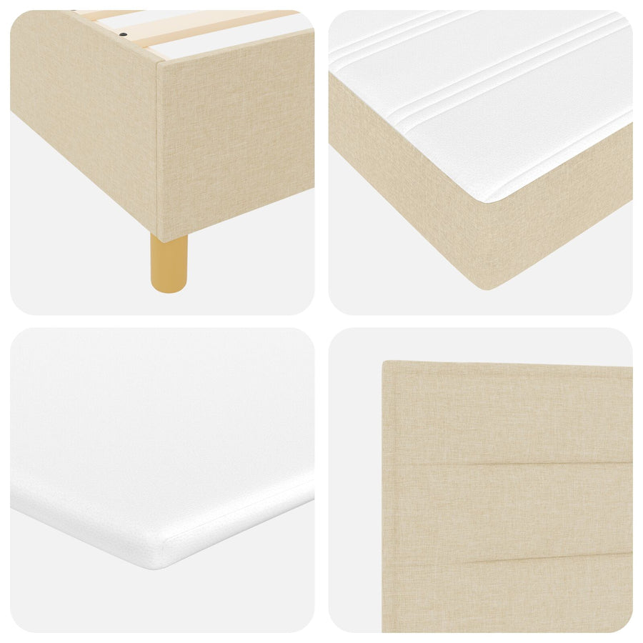 Boxspringbed Met Matras En Bank Stof Crème 100 x 200 cm Lijnontwerp