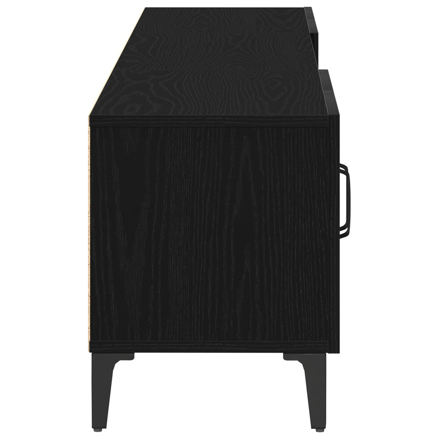 Tv Meubel Zwart Eiken 180X31,5X40 Cm Geengineerd Hout