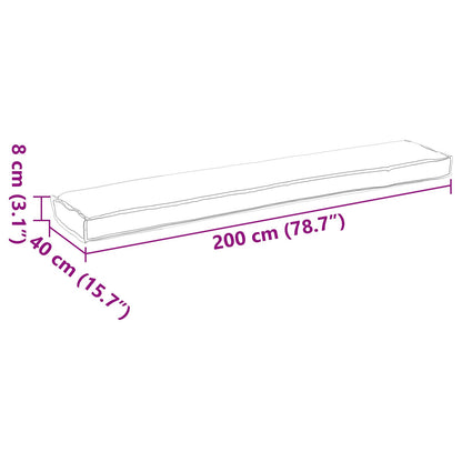 Palletkussens Voor Bank 2 Stuks 200X40X8 Cm Oxford Stof Grijs