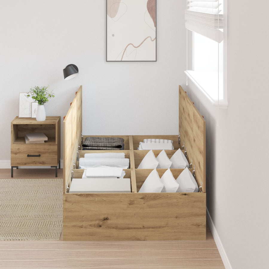 Opslagbedframe Artisan Eiken 100 x 200 cm