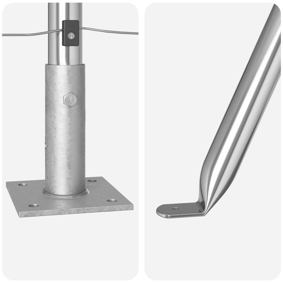Hekposten Set Van 26 3.2 X 3.2 X Gegalvaniseerd Staal 90 cm 26x betonnen post