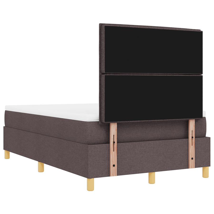 Boxspringbed Met Matras & Bank Donkerbruin 120X190 Cm Stof Blauw