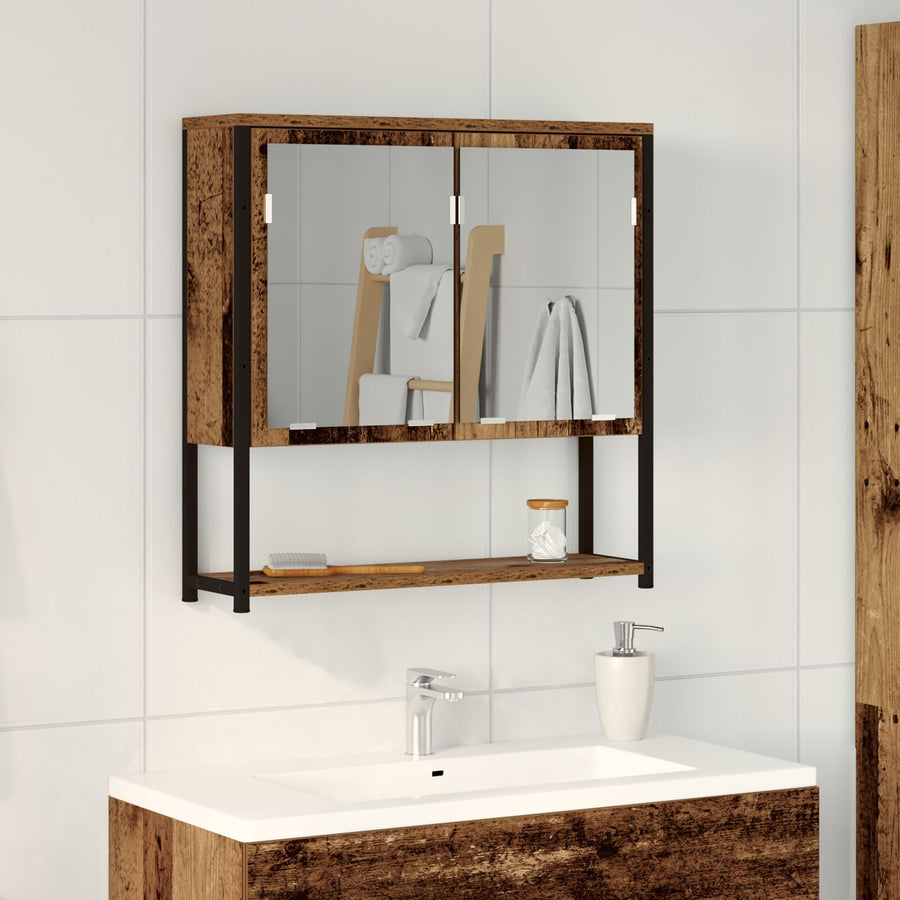 Badkamerspiegelkast 60X16X60 Cm Engineered Hout Oude hout
