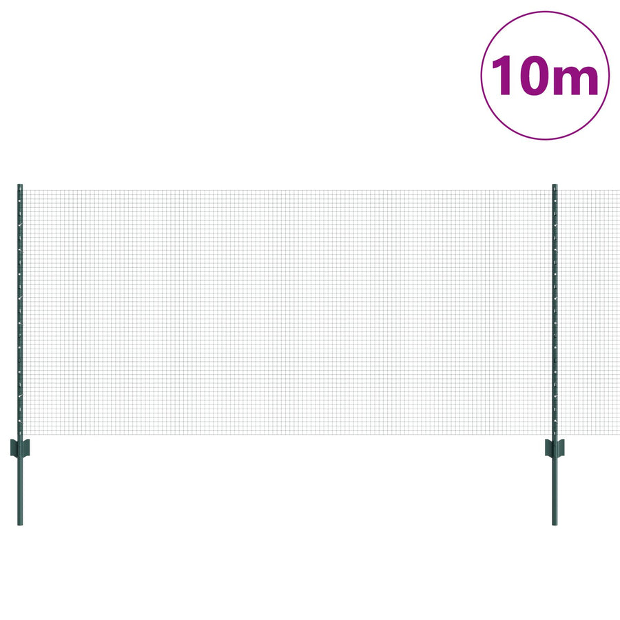 Tuinhek Set 2 Stuks Groen Metaal 10 X 1 M Duurzaam Tuinhek