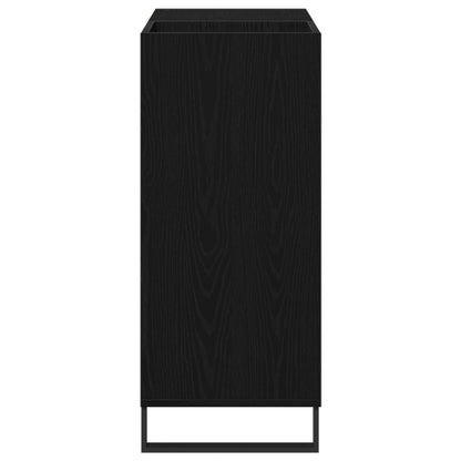Recordkast 84.5X38X90 Cm Geconstrueerd Hout Zwart eiken
