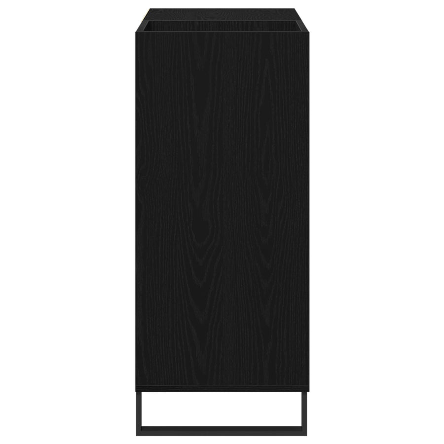 Recordkast 84.5X38X90 Cm Geconstrueerd Hout Zwart eiken