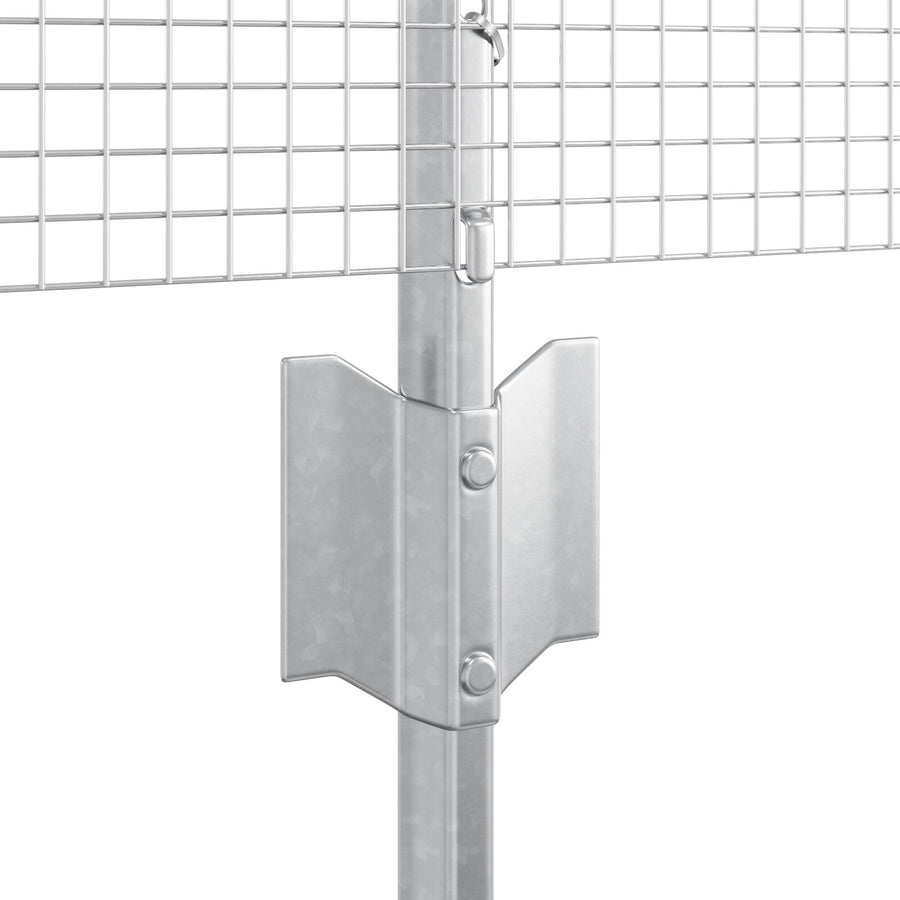 Gelaste Draad Hek Met 44 U Palen Zilver 0.5X100 M Staal