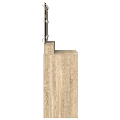 Kaptafel Met Led-Lampjes En Sonoma eik 100 x 41 x 135 cm